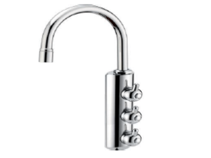 Grifo 3 vías cocina caño bajo cromado