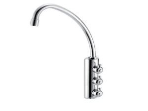 Grifo 3 vías cocina caño alto cromado