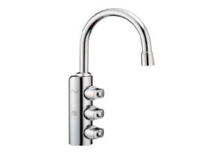 Grifo 3 vías cocina caño bajo cromado