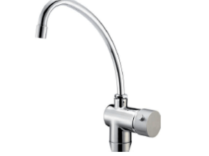 Grifo 3 vías cocina caño alto base cónica